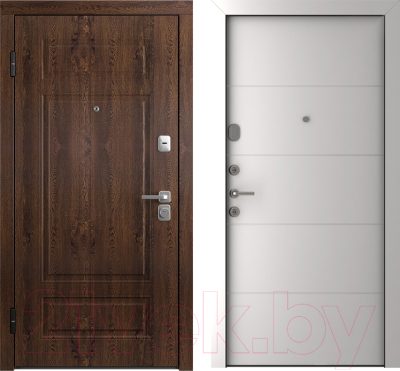Входная дверь Belwooddoors Модель 9 210x90 левая (орех/Arvika эмаль белый)