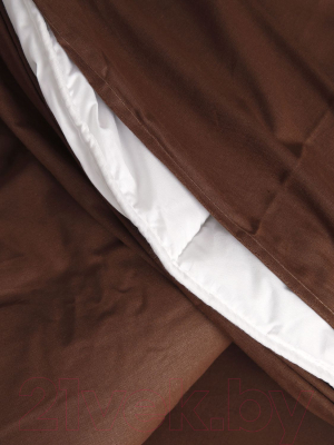 Комплект постельного белья Loon Эмили 90x200/70x70 / КПБ.Б-1.5-70-7 (коричневый, на резинке)