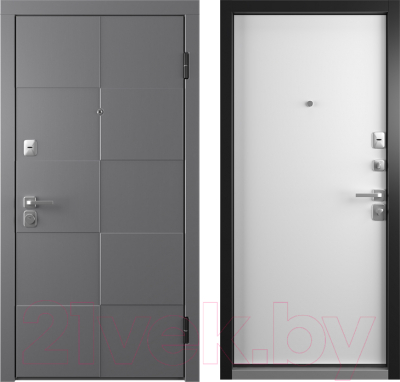 Входная дверь Belwooddoors Модель 10 210x90 правая (графит/Avesta эмаль белый)