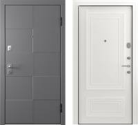 Входная дверь Belwooddoors Модель 10 210x90 правая (графит/палаццо 2 эмаль белый) - 