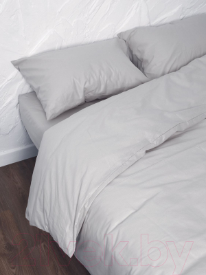 Комплект постельного белья Loon Эмили 90x200/70x70 / КПБ.Б-1.5-70-2 (светло-серый, на резинке)