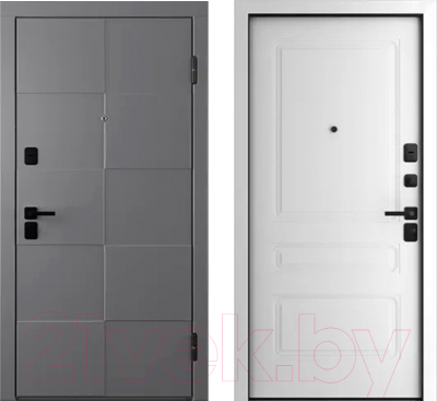 Входная дверь Belwooddoors Модель 10 210x90 Black правая (графит/роялти эмаль белый)