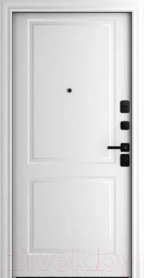 Входная дверь Belwooddoors Модель 10 210x90 Black правая (орех/Alta эмаль белый)