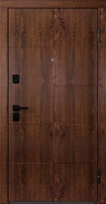 Входная дверь Belwooddoors Модель 10 210x90 Black правая (орех/Arvika эмаль белый)