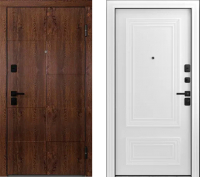 Входная дверь Belwooddoors Модель 10 210x90 Black правая (орех/палаццо 2 эмаль белый) - 