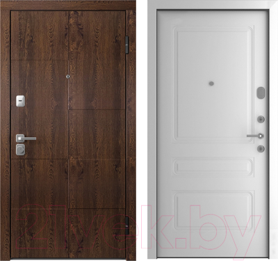 Входная дверь Belwooddoors Модель 10 210x90 правая (орех/роялти эмаль белый)