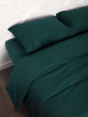 Комплект постельного белья Loon Эмили 90x200/70x70 / КПБ.Б-1.5-70-10 (темно-бирюзовый, на резинке)