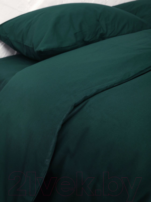 Комплект постельного белья Loon Эмили 90x200/70x70 / КПБ.Б-1.5-70-10 (темно-бирюзовый, на резинке)