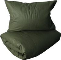 Комплект постельного белья Loon Эмили 90x200/70x70 / КПБ.Б-1.5-70-5 (темно-зеленый, на резинке) - 