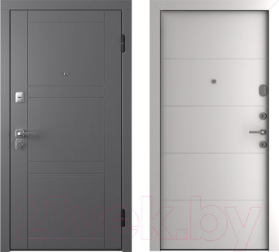 Входная дверь Belwooddoors Модель 8 210x90 правая (графит/Arvika эмаль белый)