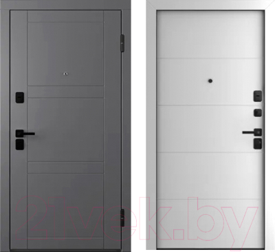 Входная дверь Belwooddoors Модель 8 210x90 Black правая (графит/Arvika эмаль белый)