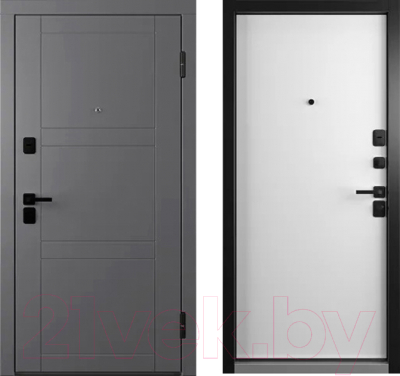 Входная дверь Belwooddoors Модель 8 210x90 Black правая (графит/Avesta эмаль белый)
