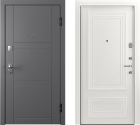 Входная дверь Belwooddoors Модель 8 210x90 правая (графит/палаццо 2 эмаль белый) - 