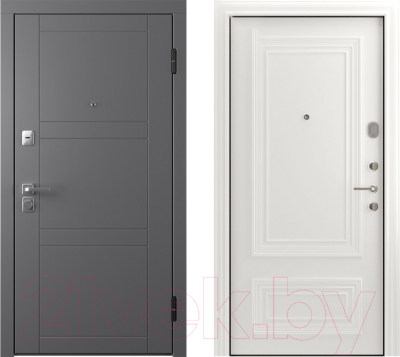 Входная дверь Belwooddoors Модель 8 210x90 правая (графит/палаццо 2 эмаль белый)