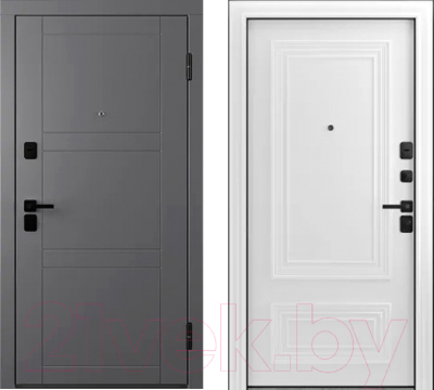 Входная дверь Belwooddoors Модель 8 210x90 Black правая (графит/палаццо 2 эмаль белый)