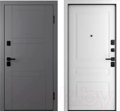 Входная дверь Belwooddoors Модель 8 210x90 Black правая (графит/роялти эмаль белый)