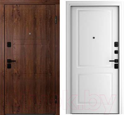 Входная дверь Belwooddoors Модель 8 210x90 Black правая (орех/Alta эмаль белый)