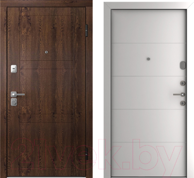 Входная дверь Belwooddoors Модель 8 210x90 правая (орех/Arvika эмаль белый)