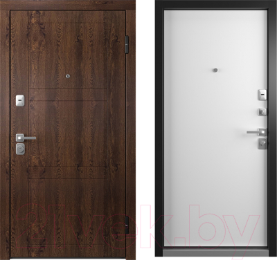 Входная дверь Belwooddoors Модель 8 210x90 правая (орех/Avesta эмаль белый)