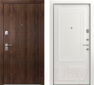 Входная дверь Belwooddoors Модель 8 210x90 правая (орех/палаццо 2 эмаль белый)