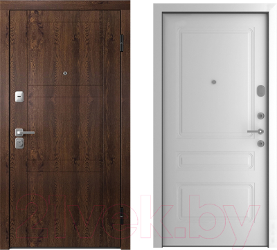 Входная дверь Belwooddoors Модель 8 210x90 правая (орех/роялти эмаль белый)