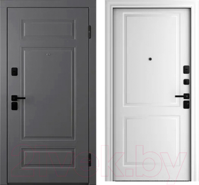 Входная дверь Belwooddoors Модель 9 210x90 Black правая (графит/Alta эмаль белый)