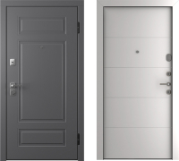 Входная дверь Belwooddoors Модель 9 210x90 правая (графит/Arvika эмаль белый) - 