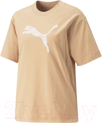 Футболка спортивная Puma Her Tee / 67310789 (XS, бежевый)