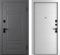 Входная дверь Belwooddoors Модель 9 210x90 Black правая (графит/Arvika эмаль белый) - 