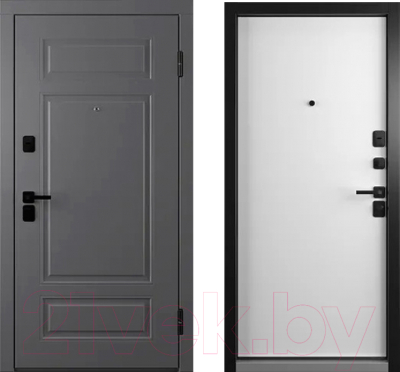 Входная дверь Belwooddoors Модель 9 210x90 Black правая (графит/Avesta эмаль белый)