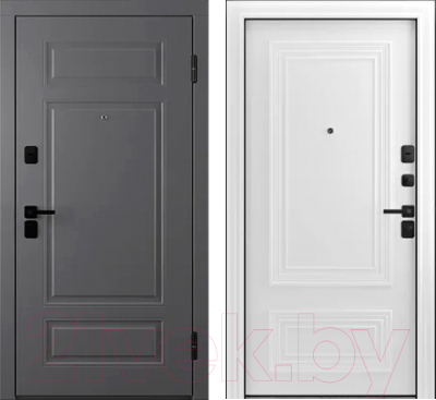 Входная дверь Belwooddoors Модель 9 210x90 Black правая (графит/палаццо 2 эмаль белый)