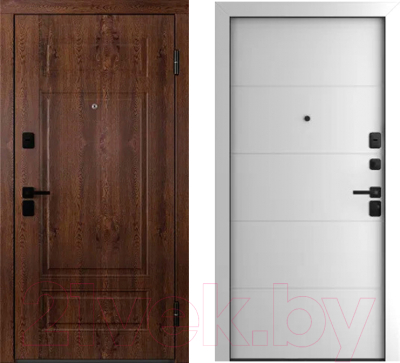 Входная дверь Belwooddoors Модель 9 210x100 Black правая (орех/Arvika эмаль белый)