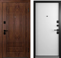 Входная дверь Belwooddoors Модель 9 210x90 Black правая (орех/Avesta эмаль белый) - 