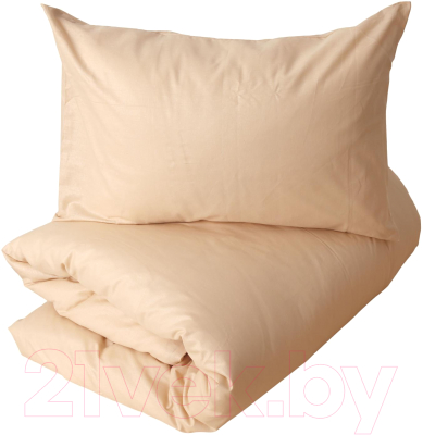 Комплект постельного белья Loon Эмили 160x200/50x70 / КПБ.Б-2.0-50-4 (бежевый, на резинке)