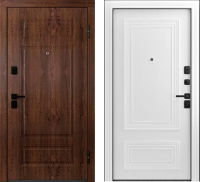Входная дверь Belwooddoors Модель 9 210x90 Black правая (орех/палаццо 2 эмаль белый) - 