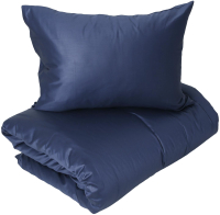 Комплект постельного белья Loon Аделина 90x200/50x70 / КПБ.С-1.5-50-5 (темно-синий, на резинке) - 