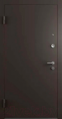 Входная дверь Belwooddoors Start 210x100 левая (коричневый/эмаль белый с зеркалом)