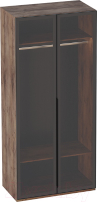 Шкаф с витриной Мебельград Браун 102x53.5x226.5 (таксония/алюминевый профиль/стекло)