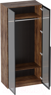 Шкаф с витриной Мебельград Браун 102x53.5x226.5 (таксония/алюминевый профиль/стекло)