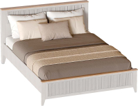 Двуспальная кровать Мебельград Валенсия 160x200 (персидский жемчуг/дуб натуральный светлый) - 