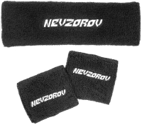 Повязка на голову Nevzorov Team С напульсниками / set-ND-4634-3 (черный) - 