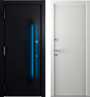 Входная дверь Belwooddoors Argos Grand 77 210x100 Black со светодиодной лентой левая (черный/белый) - 