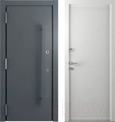Входная дверь Belwooddoors Argos Grand 77 210x100 Black левая (антрацит/белый)