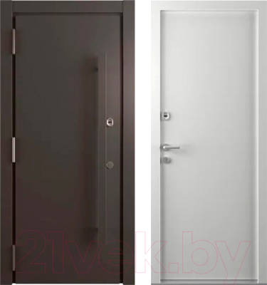 Входная дверь Belwooddoors Argos Grand 77 210x100 Black левая (коричневый/белый)