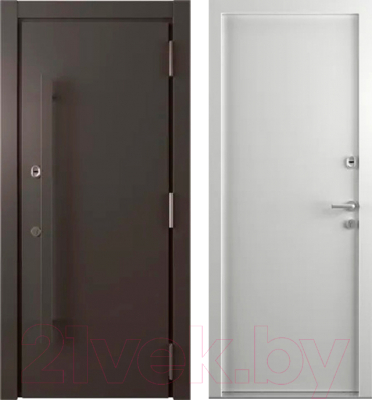 Входная дверь Belwooddoors Argos Grand 77 210x100 Black правая (коричневый/белый)