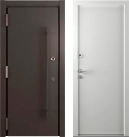 Входная дверь Belwooddoors Argos Grand 77 210x90 Black левая (коричневый/белый) - 