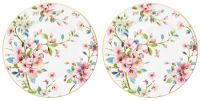 Набор тарелок Elan Gallery Яблоневый цвет на белом / 420408  - 
