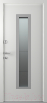 Входная дверь Belwooddoors П Argos 77 210x100 С13 левая (коричневый/белый стеклопакет мат. рис.53)