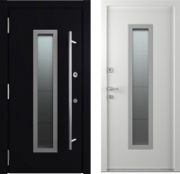 Входная дверь Belwooddoors П Argos 77 210x100 С13 левая (черный/белый стеклопакет матовый рис.53) - 