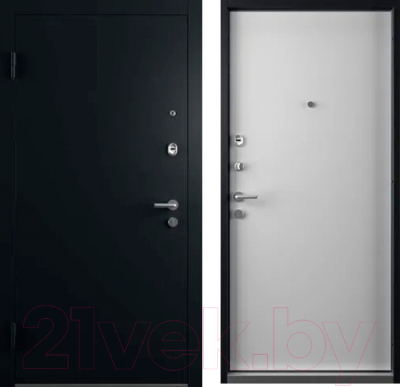 Входная дверь Belwooddoors Start 210x90 левая (черный/белый ламинированный)